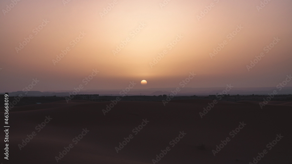 sunset in the desert