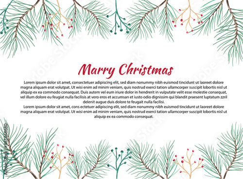 Christmas background with fir branches, with place for text.