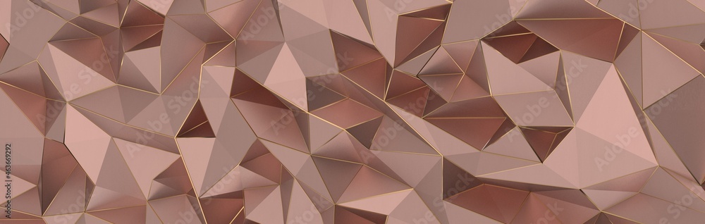 Abstract 3D render illustration,Surface gold crystal geometric triangle and Polygonal shapes template Abstract 3D render illustration,Surface gold crystal geometric triangle and Polygonal shapes template