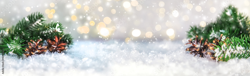 Christmas cards with snow and decor. Selective focus. Christmas cards with snow and decor. Selective focus.