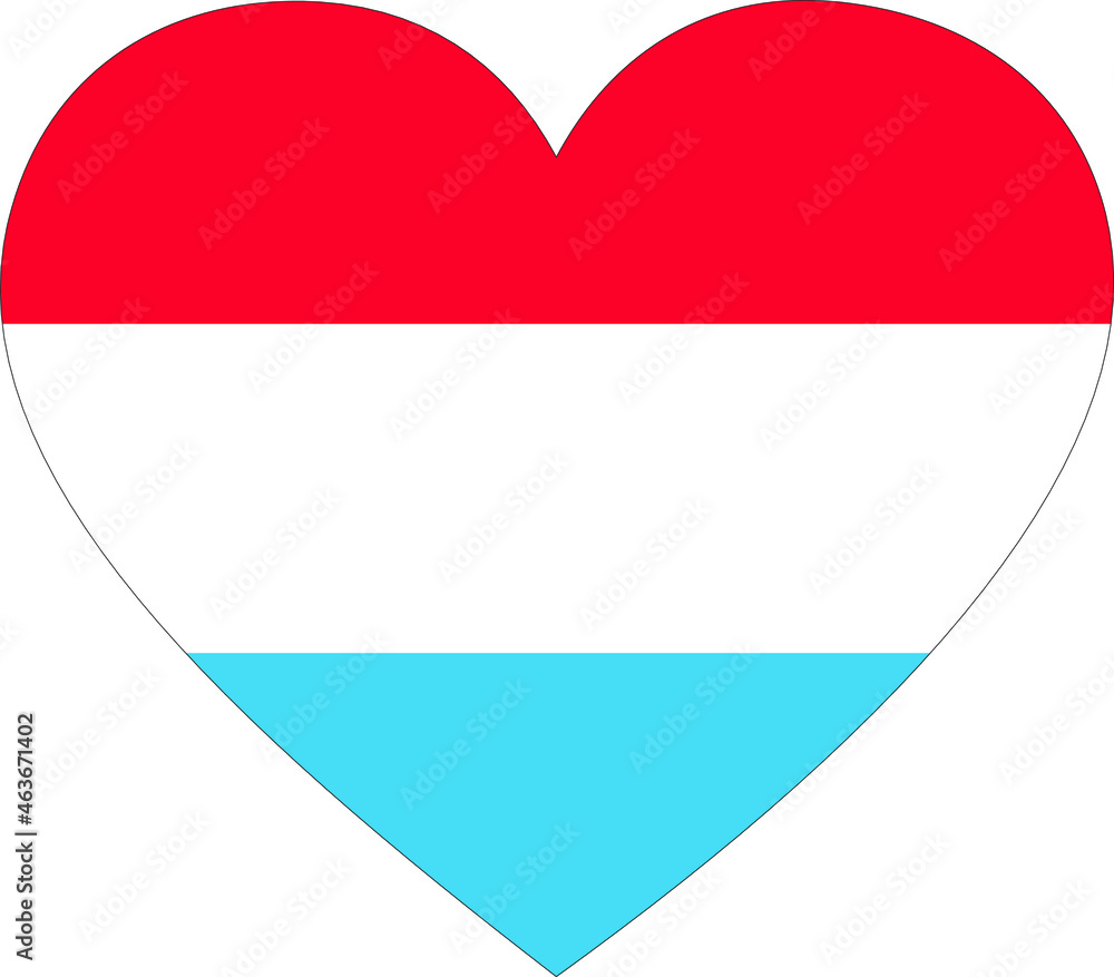 Flag of Luxembourg inside heart shape Flag of Luxembourg inside heart shape