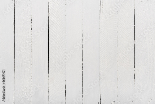 White wood texture background. Vintage painted wooden planks pattern top view flat lay.