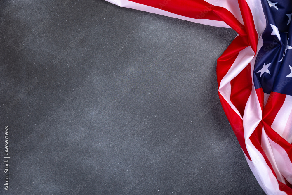 Fototapeta premium Martin Luther King Day - American flag on black old abstract background