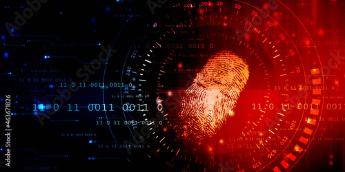 Foto Fingerprint Scanning Technology Concept 2d Illustration
