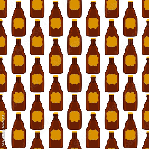 Illustration on theme seamless beer glass bottles with lid for brewery