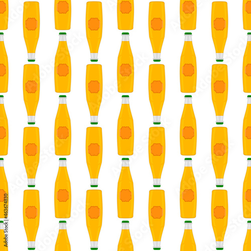 Illustration on theme seamless beer glass bottles with lid for brewery