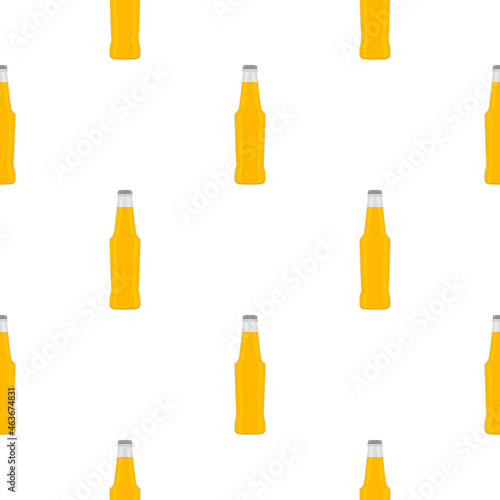 Illustration on theme seamless beer glass bottles with lid for brewery