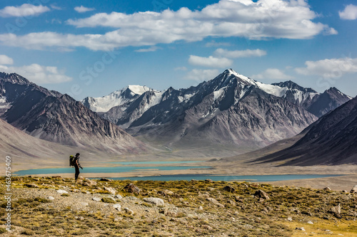 Photos Photographer in wild mountain tajikistan pakistan with lake