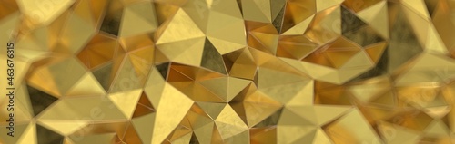 gold Abstract mosaic background, gold polygon background, abstract background © vegefox.com