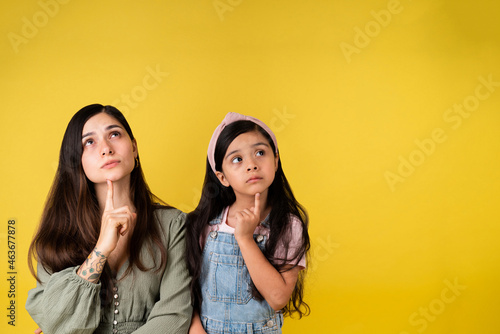 Mom and daughter thinking about what to do