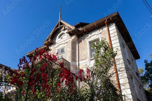 Typical street and Building in Veliko Tarnovo, Bulgaria photo