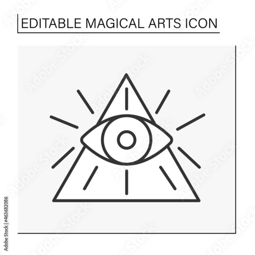  Seecrees line icon. Third eye.Fortune teller. Future predictions. Magical arts concept. Isolated vector illustration. Editable stroke
