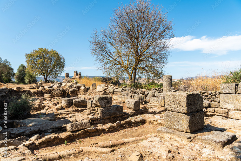 Ruined agora of Alabanda ancient city in Aydin province of Turkey.