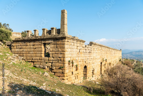 Fotografi Hellenistic market building at Alinda ancient site in Aydin province of Turkey