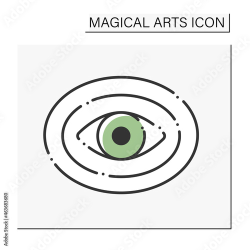  Aura color icon. Unseen field of energy surrounding person physical body. Magical arts concept. Isolated vector illustration