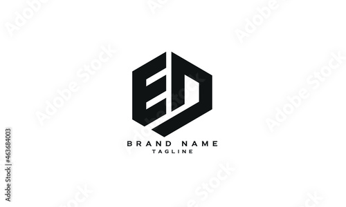 ED, DE, Abstract initial monogram letter alphabet logo design