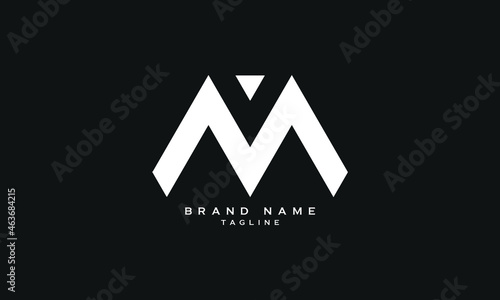 MV, VM, Abstract initial monogram letter alphabet logo design