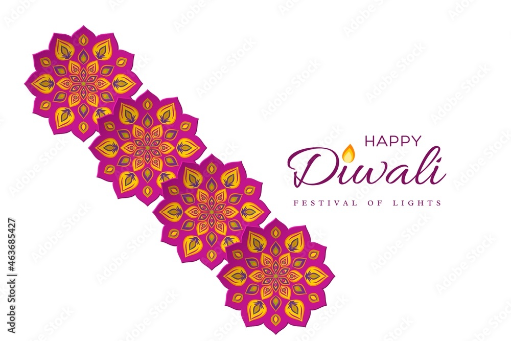 Amazing picture of diwali with white background