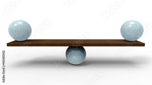 3D rendering - perfect balance with sphere