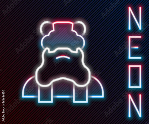 Glowing neon line Priest icon isolated on black background. Colorful outline concept. Vector