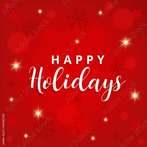 Happy holidays card vector on christmas background.