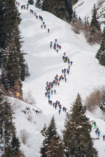 ski track in the mountains