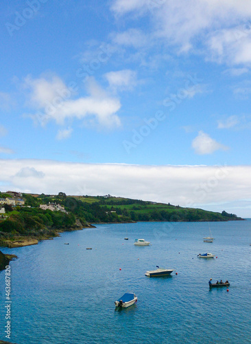 fishing village with blue sky