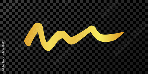 Gold wavy grunge brush strokes