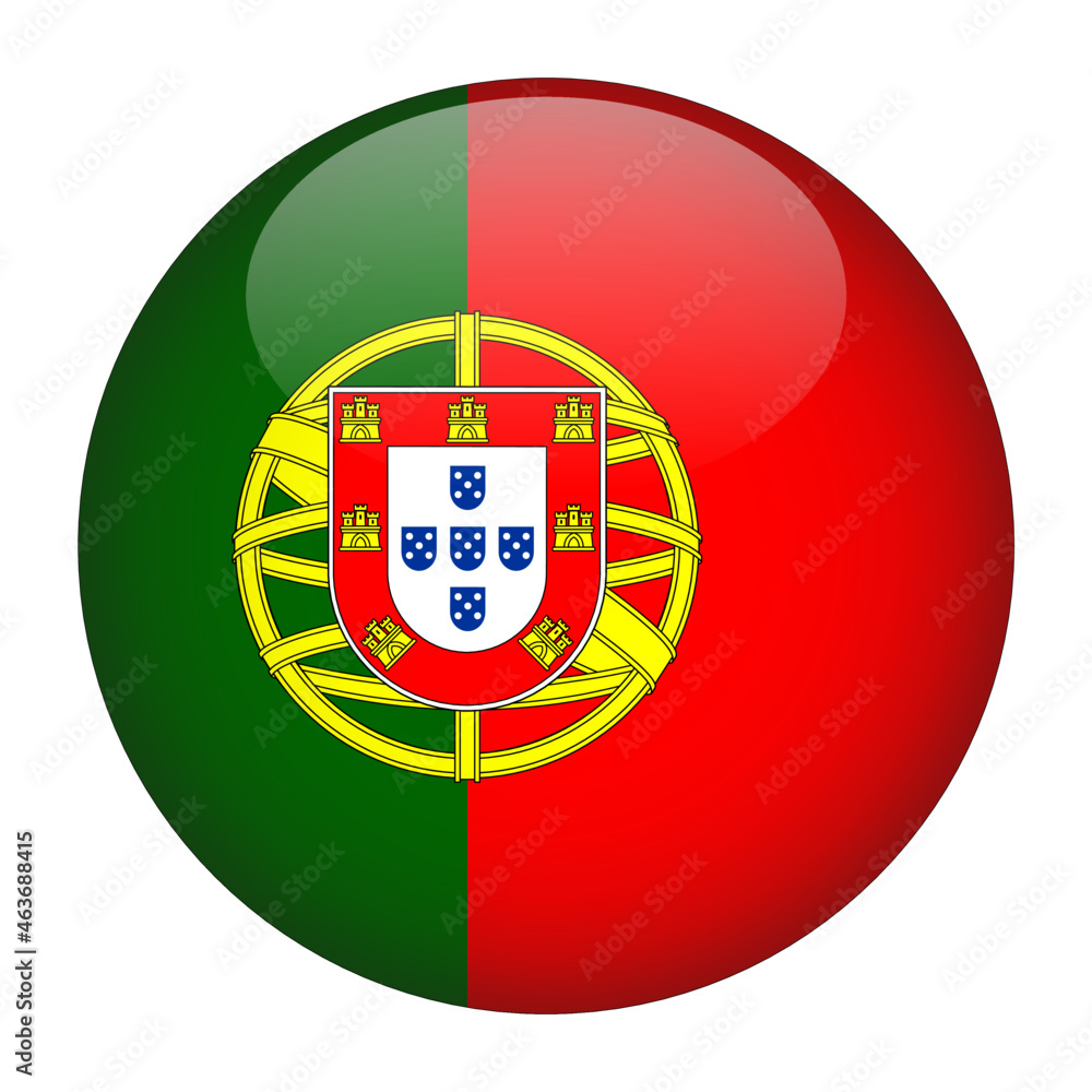 Portugal 3D Rounded Country Flag button Icon Portugal 3D Rounded Country Flag button Icon