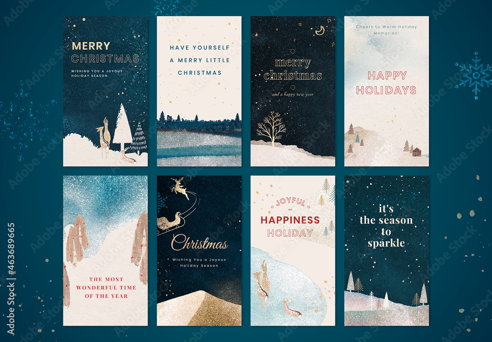Winter Season Phone Wallpaper Layout Stock Template | Adobe Stock