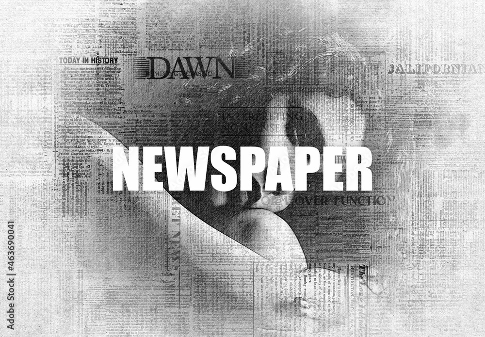 Mixed Media Newspaper Photo Effect Mockup Stock Template Adobe Stock