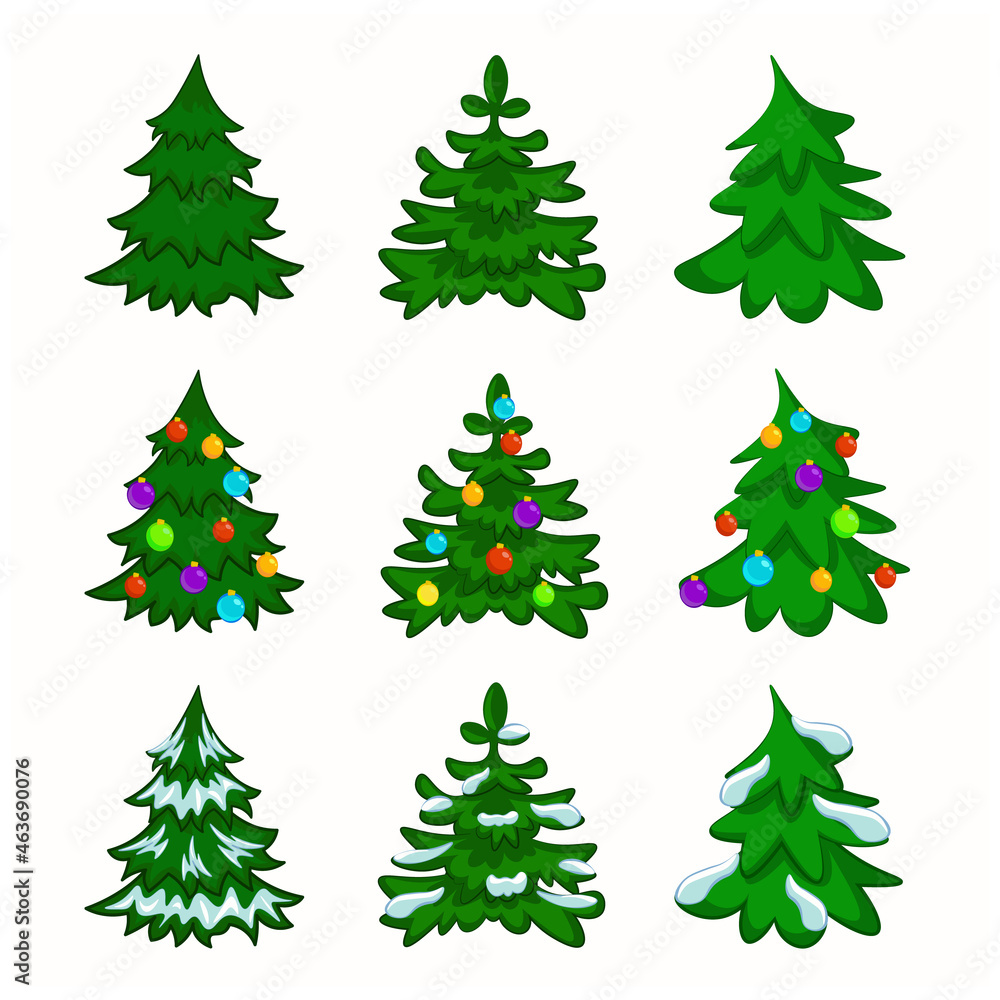 A set of fir trees in the snow, a Christmas tree