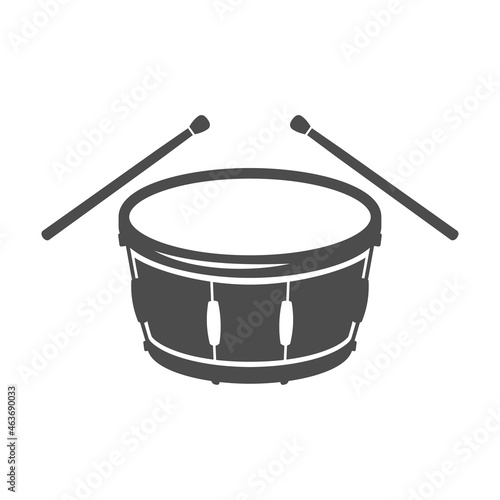 Classical drum stick monochrome icon vector illustration hitting musical instrument bass rhythm beat
