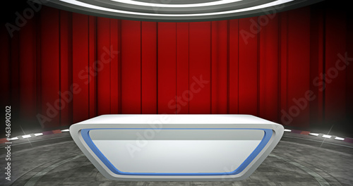 Εκτύπωση καμβά Virtual studio background with a desk