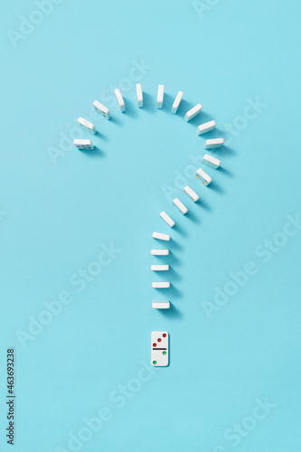 Question mark of small dominoes photo