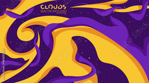 modern clouds like liquid space with stars hand drawn background wallpaper japanese anime inspired edition 14 of 20 yellow purpple lakers like photo