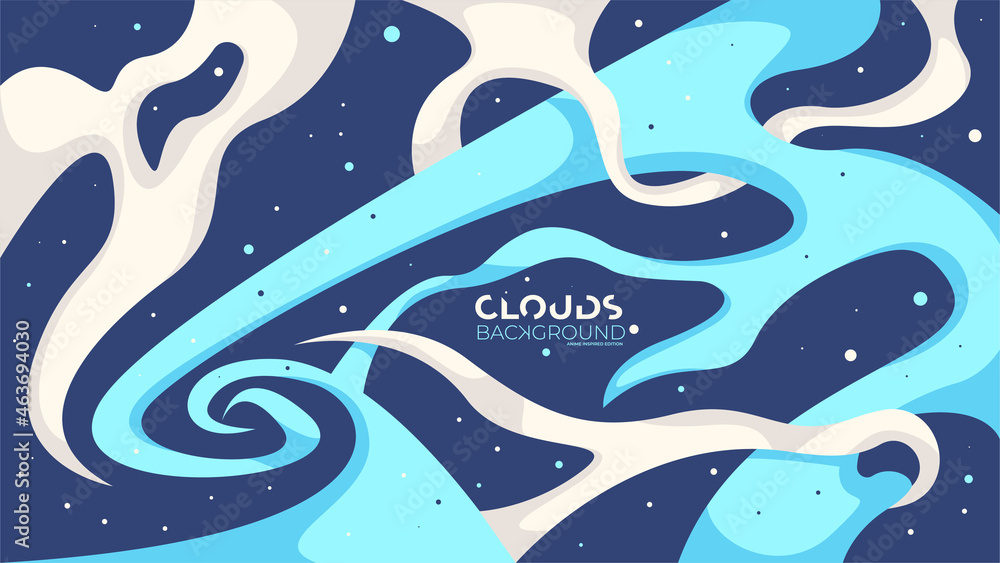 modern clouds space with stars hand drawn background wallpaper japanese anime inspired edition 1 of 20 blue dark blue white modern clouds space with stars hand drawn background wallpaper japanese anime inspired edition 1 of 20 blue dark blue white