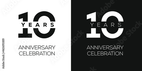 10 years anniversary celebration template, Vector illustration.