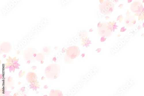 美しい水彩画の桜の花びらの背景イラスト