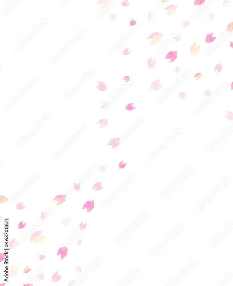 美しい水彩画の桜の花びらの背景イラスト2