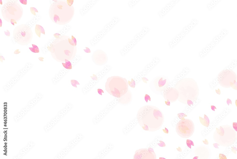 美しい水彩画の桜の花の背景イラスト3