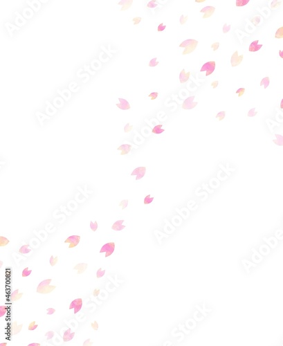 美しい水彩画の桜の花びらの背景イラスト2