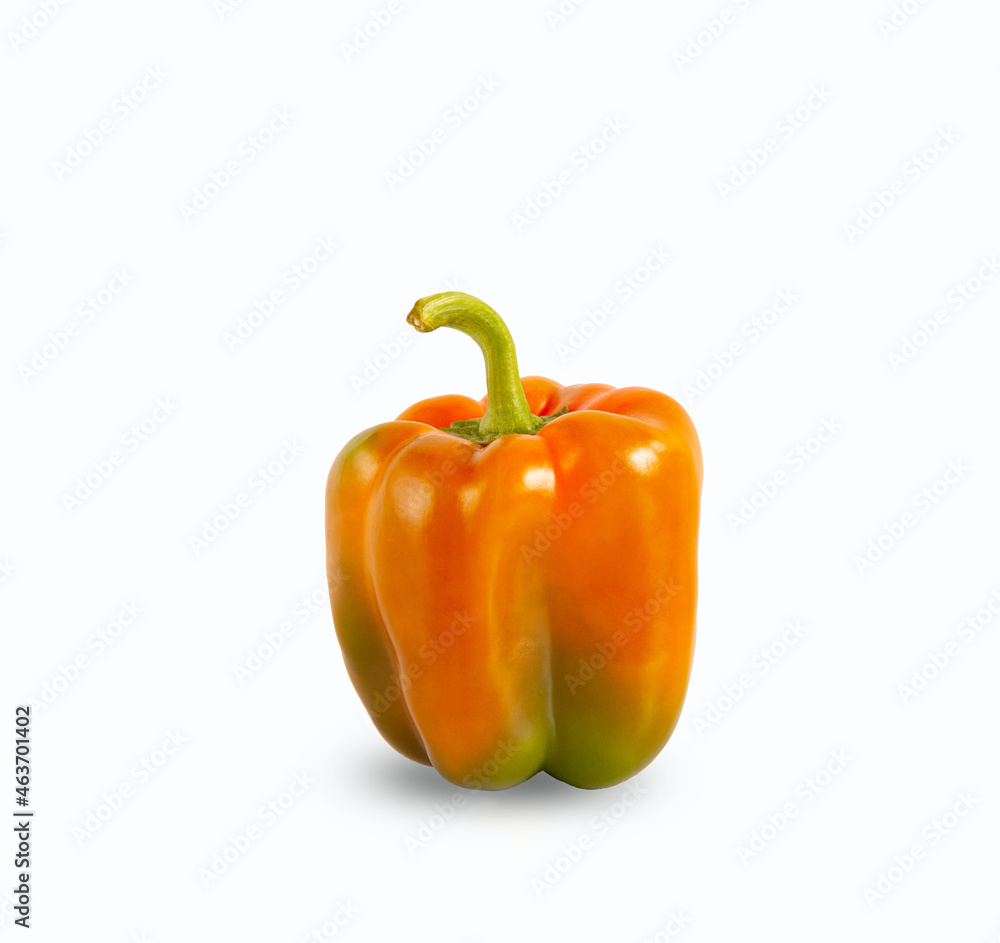orange-green pepper on white background orange-green pepper on white background