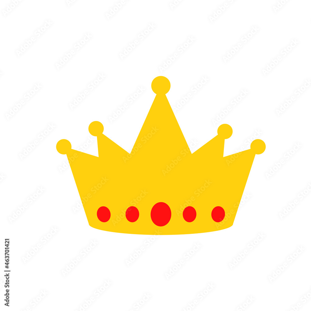 Crown icon isolated on white background. Flat crown icon for web site, backdrop and logo template. Crown icon for poster, placard and banner. Crown icon vector illustration Crown icon isolated on white background. Flat crown icon for web site, backdrop and logo template. Crown icon for poster, placard and banner. Crown icon vector illustration