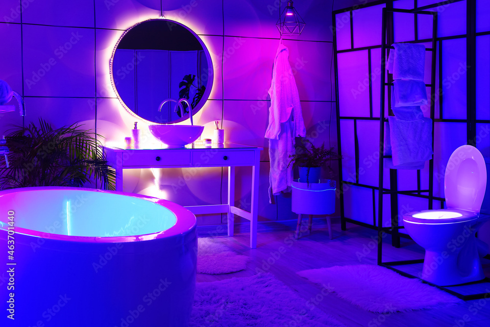 Neon light bathroom deals
