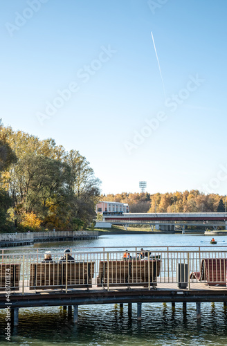 Autumn, Embankment at the city pond