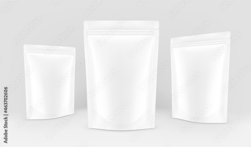 Pouch bag mockups. Vector illustration. Front view. Can be use for template your design, presentation, promo, ad. EPS10. Pouch bag mockups. Vector illustration. Front view. Can be use for template your design, presentation, promo, ad. EPS10.