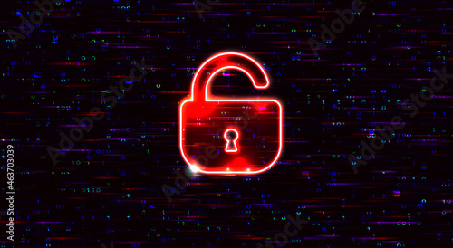 Abstract Technology Binary Code Dark Red Background. Cyber Attack, Ransomware, Malware, Scareware Concept