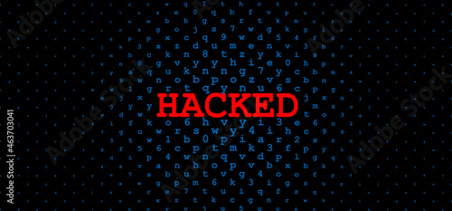 Abstract Technology Binary Code Dark Red Background. Cyber Attack, Ransomware, Malware, Scareware Concept