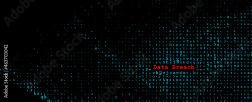 Abstract Technology Binary Code Dark Red Background. Cyber Attack, Ransomware, Malware, Scareware Concept